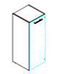 Шкаф колонка со стеклянной дверью и топом (алюм. рама) XMC 42.7
